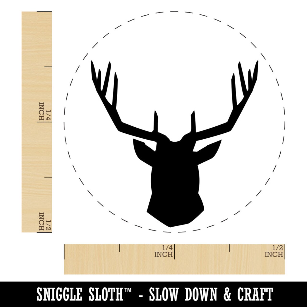 Deer Stag Head Solid Self-Inking Rubber Stamp for Stamping Crafting Planners